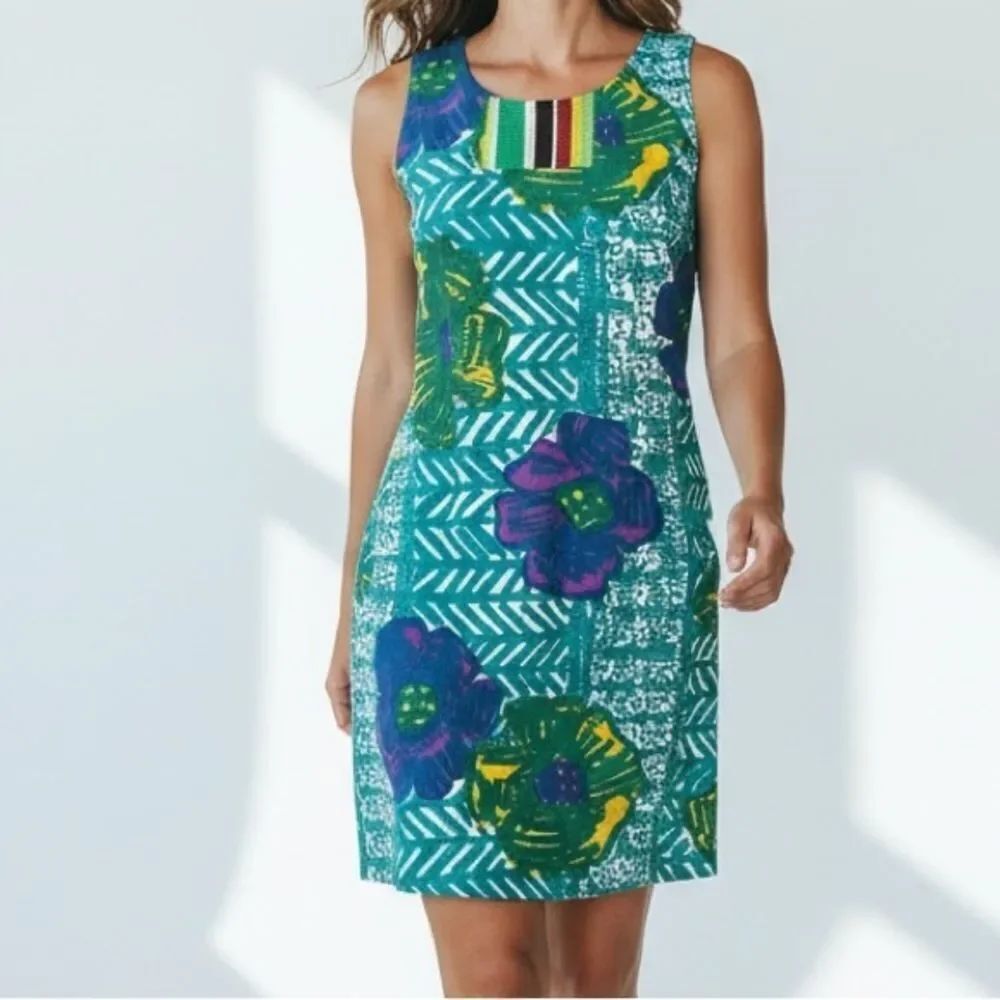 Vanessa Virginia Anthropologie Colorful Sleeveless Dress with Floral Pattern 4